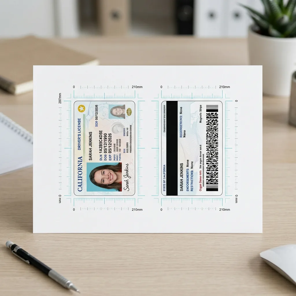 ID Card Dual-Sided A4 Collage Feature