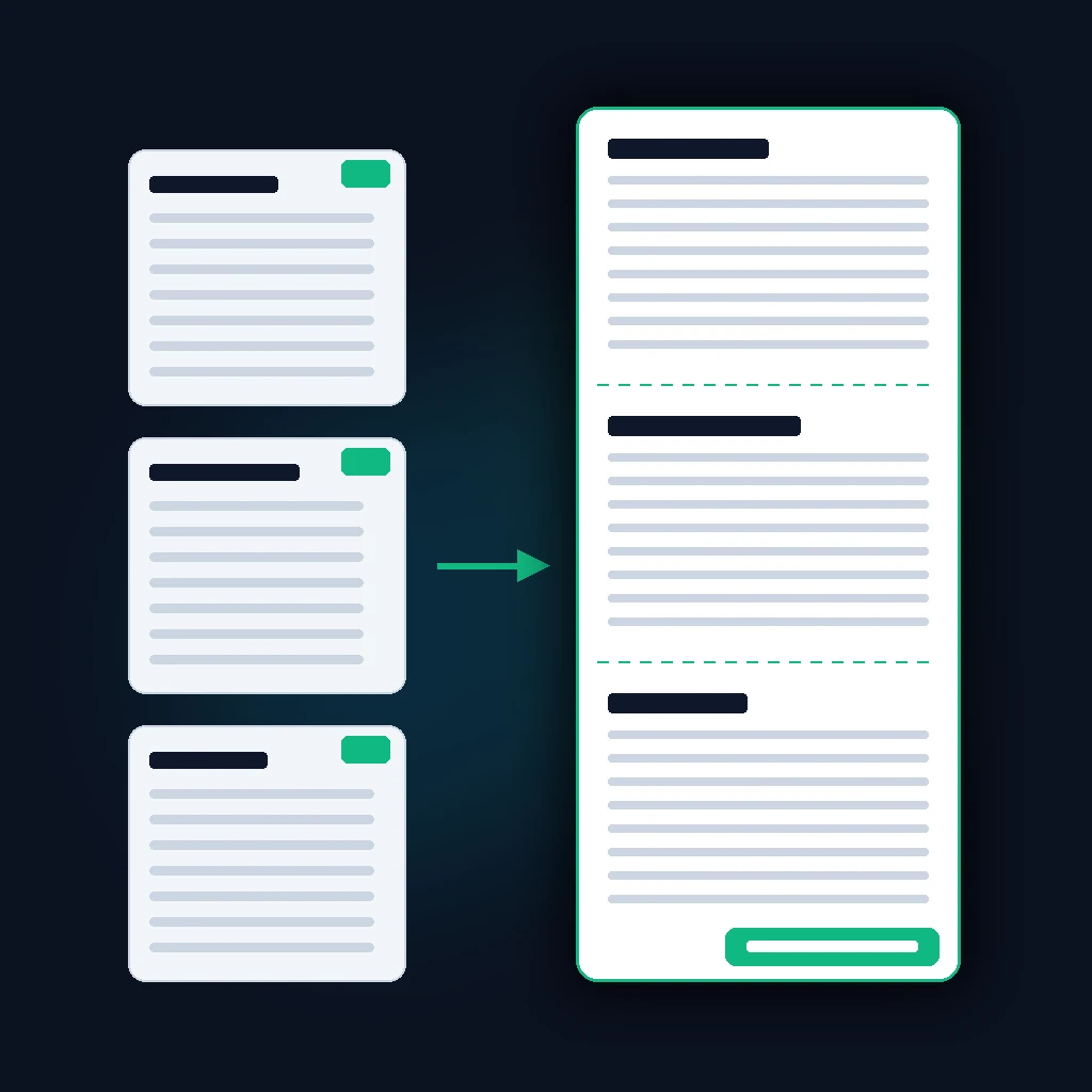 Seamless multi-page PDF stitching and high-resolution long image export in PageSnap