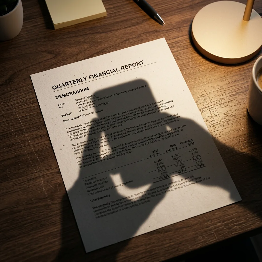 Original Document with Hand Shadow
